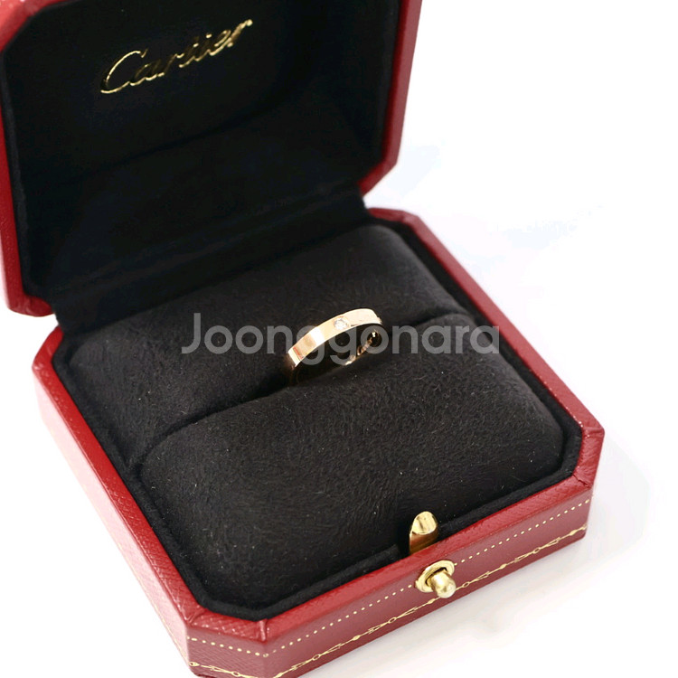 까르띠에 C 드 1P다이아 핑크골드 링 반지 46호--0
