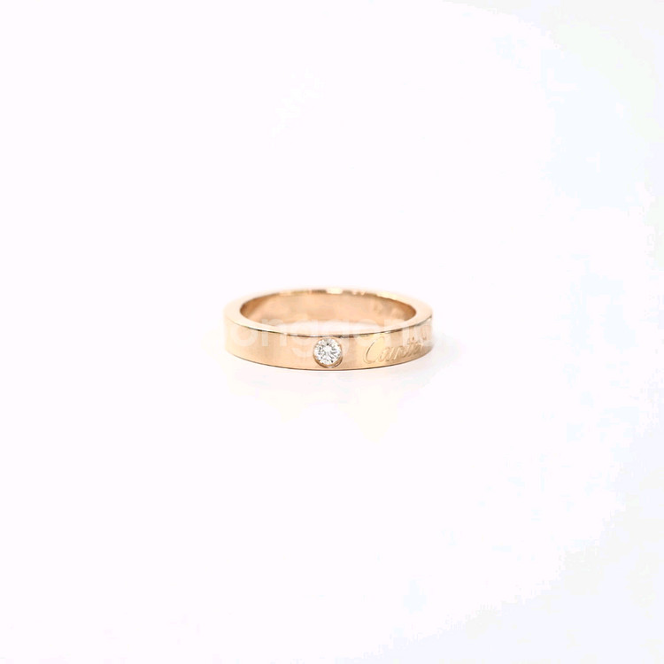 까르띠에 C 드 1P다이아 핑크골드 링 반지 46호--1