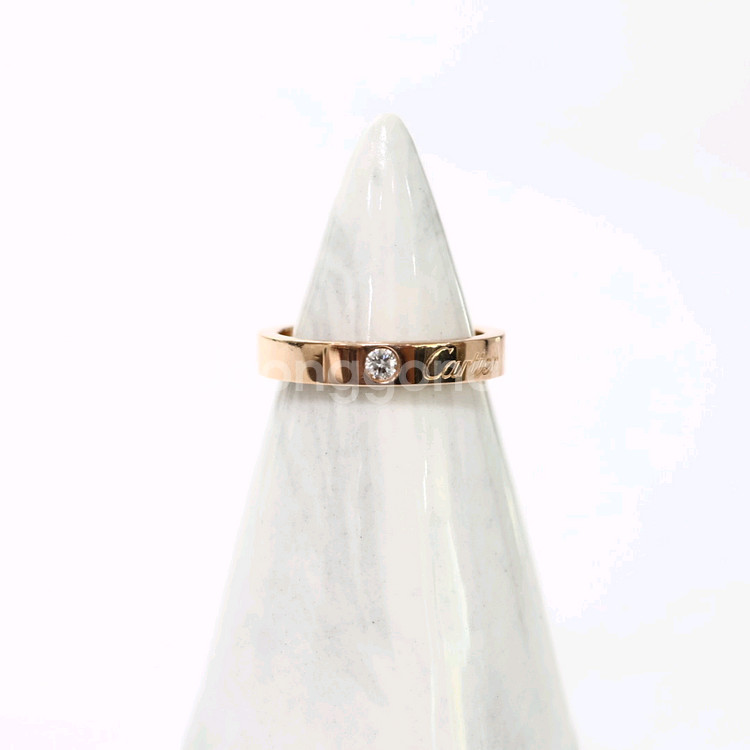 까르띠에 C 드 1P다이아 핑크골드 링 반지 46호--5