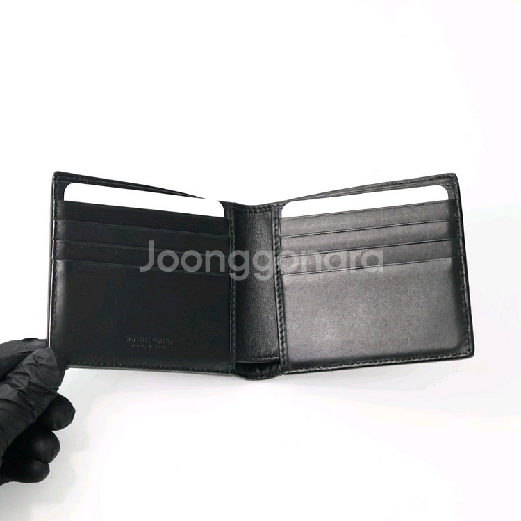 보테가베네타 인트레치아토 블랙 폴더 남성 반지갑--6