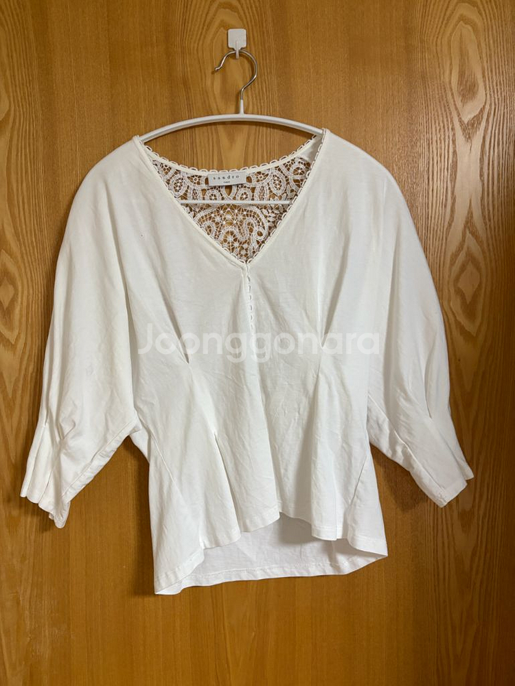 [산드로] 코튼 레이스 블라우스--0