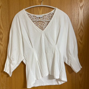 [산드로] 코튼 레이스 블라우스