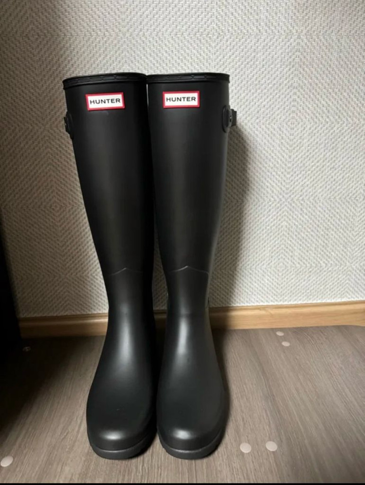 [정품]헌터 오리지날 리파인드 톨 레인부츠 블랙 250 이미지
