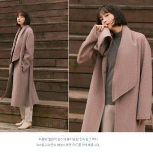 지춘희 캐시미어 혼방 롱코트(+머플러 세트)