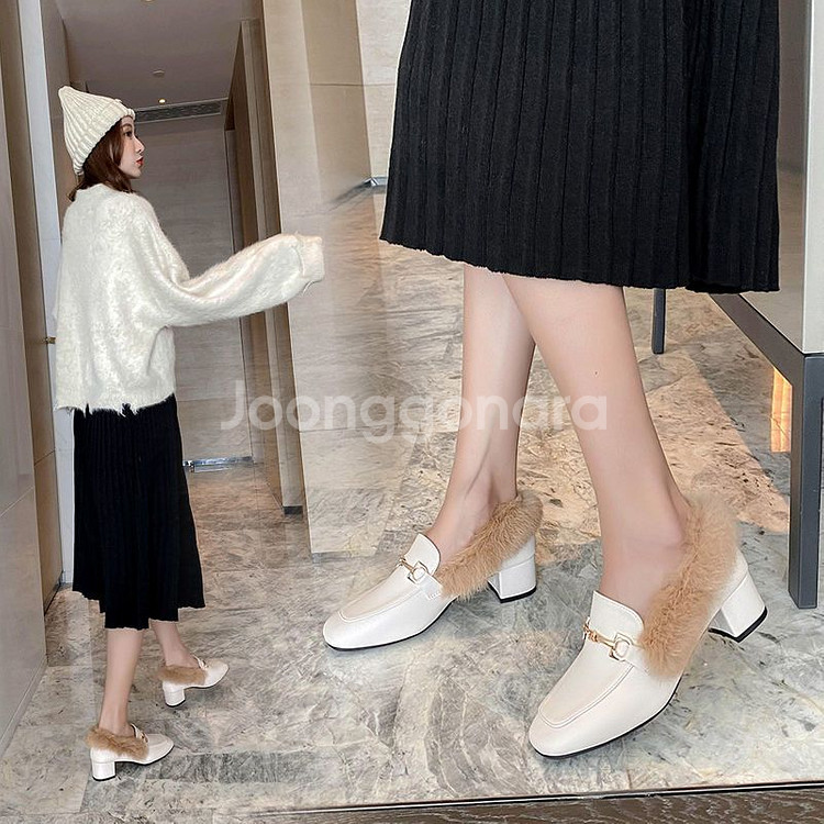 소가죽+토끼털 따스하고 발이 편안한 겨울 구두(새제품)--4