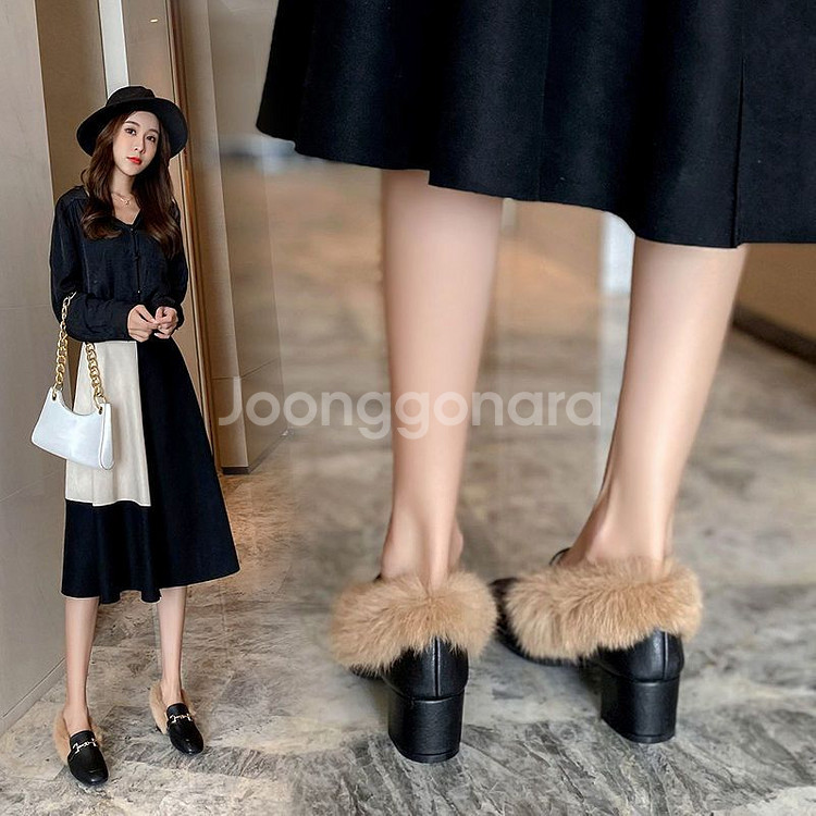 소가죽+토끼털 따스하고 발이 편안한 겨울 구두(새제품)--8