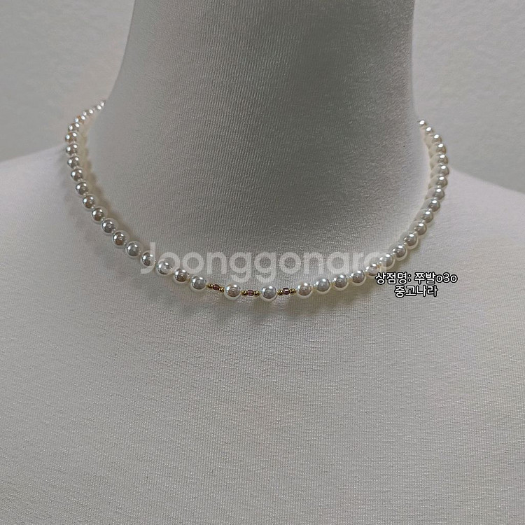 14K 천연 사파이어 아코야 퀄 진주 목걸이--4