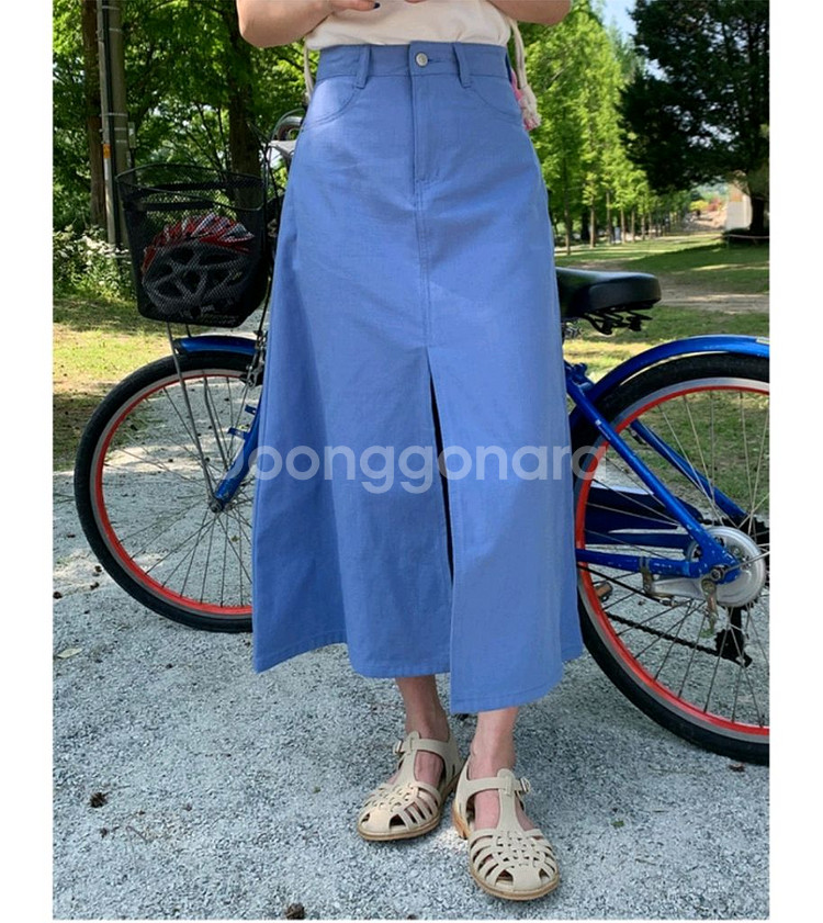 육육걸즈 코튼 롱스커트--0