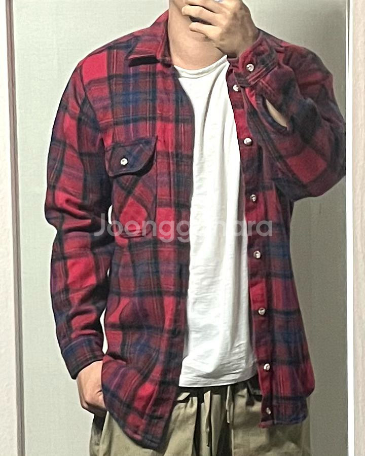 90s 멜튼 플란넬 체크 셔츠--0