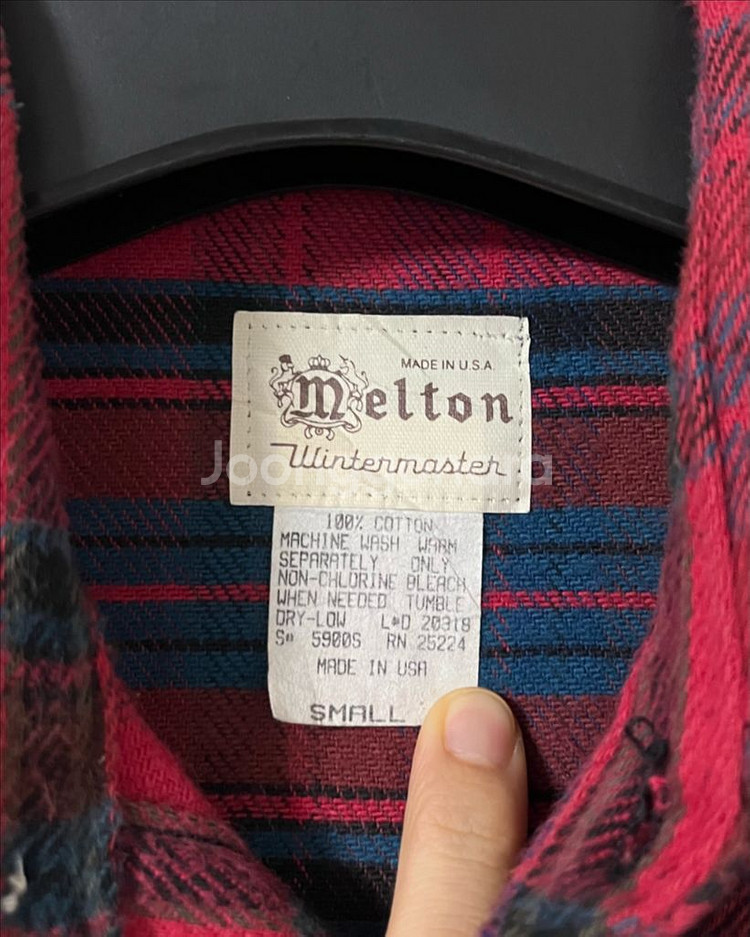 90s 멜튼 플란넬 체크 셔츠--6