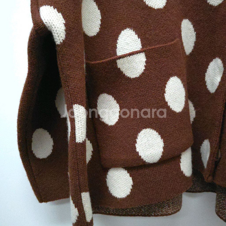 스튜디오 톰보이 물방울 브라운 가디건--3