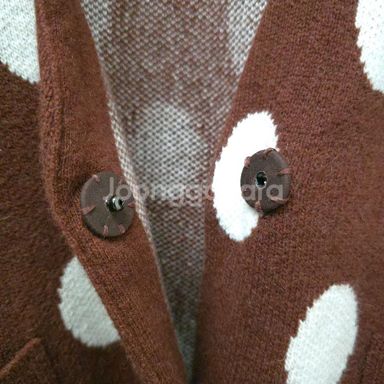 스튜디오 톰보이 물방울 브라운 가디건--4