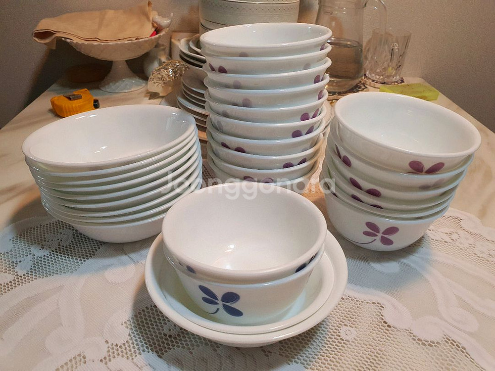 빈티지 코렐 행운의 크로바 개당값--0