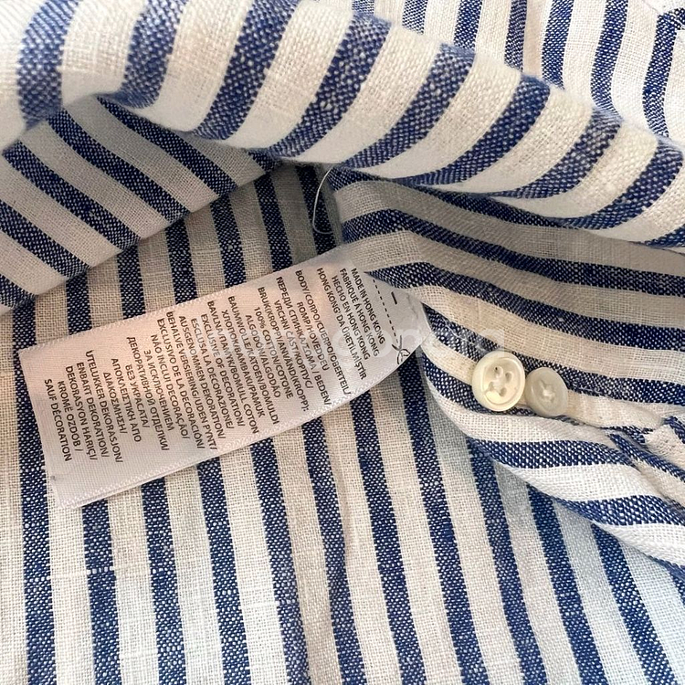 폴로 여성용 스트라이프 린넨셔츠--2