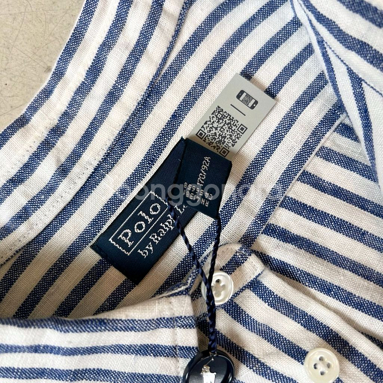 폴로 여성용 스트라이프 린넨셔츠--3