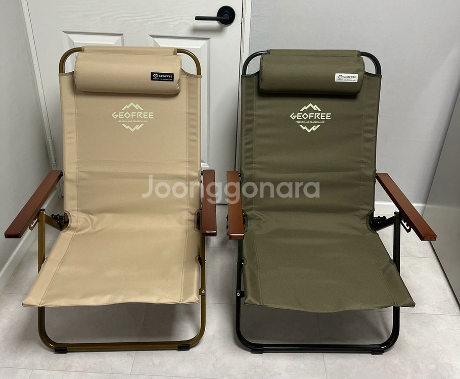 지오프리 리클라이너 캠핑의자 접이식 4단 각도조절 캠핑--1