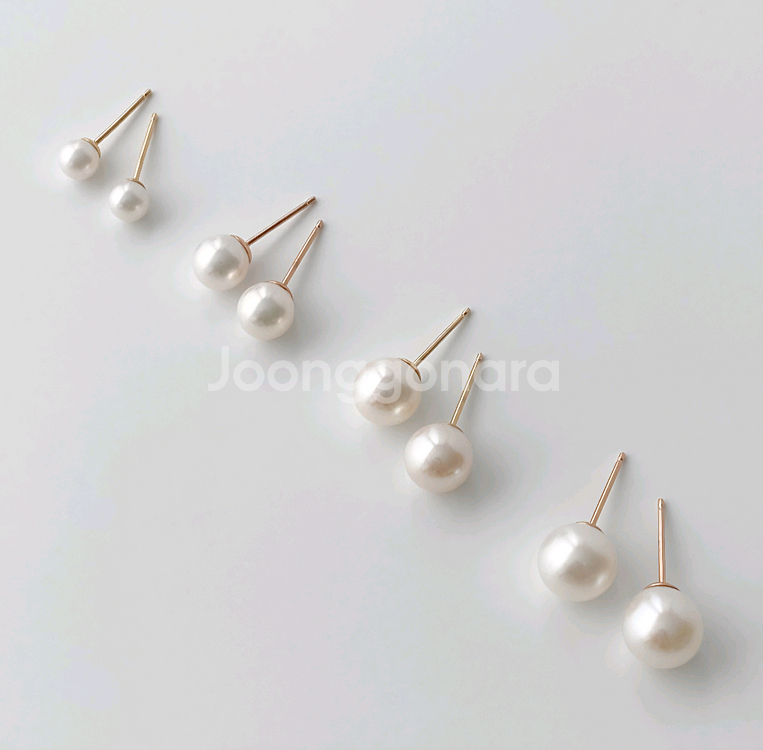 메이비투아 14k 클래식 천연 담수 진주 귀걸이 5mm--3