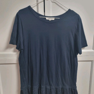 클루 투 네이비 면 레이스 반팔 티셔츠 면티 스몰