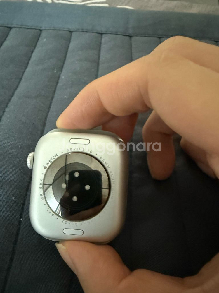 애플워치10 46mm실버 gps 새상품급 배터리100--6