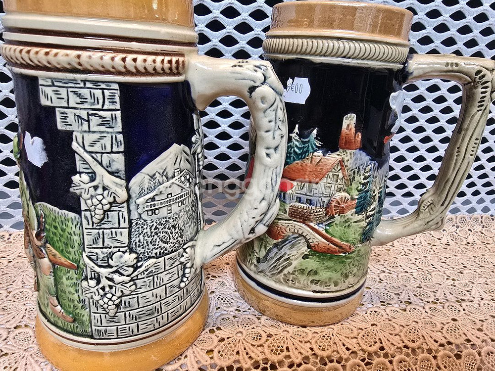 취미로 모은 독일 도자기 맥주컵 5점.미사용--4