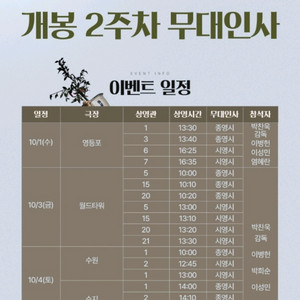 10/3,5 <어쩔수가없다> 무대인사,월드타워롯데시네마