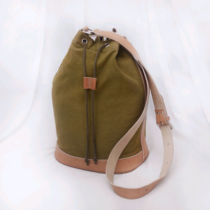 아페쎄 트윌코튼 캔버스 베지터블 레더 버킷백.더플백