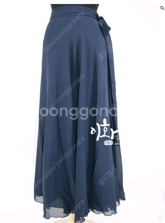 [새제품]이화국악사 도비깔깔이 곤색 한국무용 쉬폰치마--6