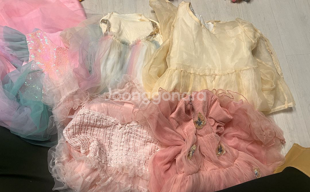 130 공주 원피스 5개 파스텔톤 드레스 모음--4