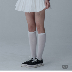 마스언에브릴 벌룬 리본 밴딩 스커트 화이트