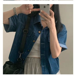반팔 데님 자켓(셔츠)