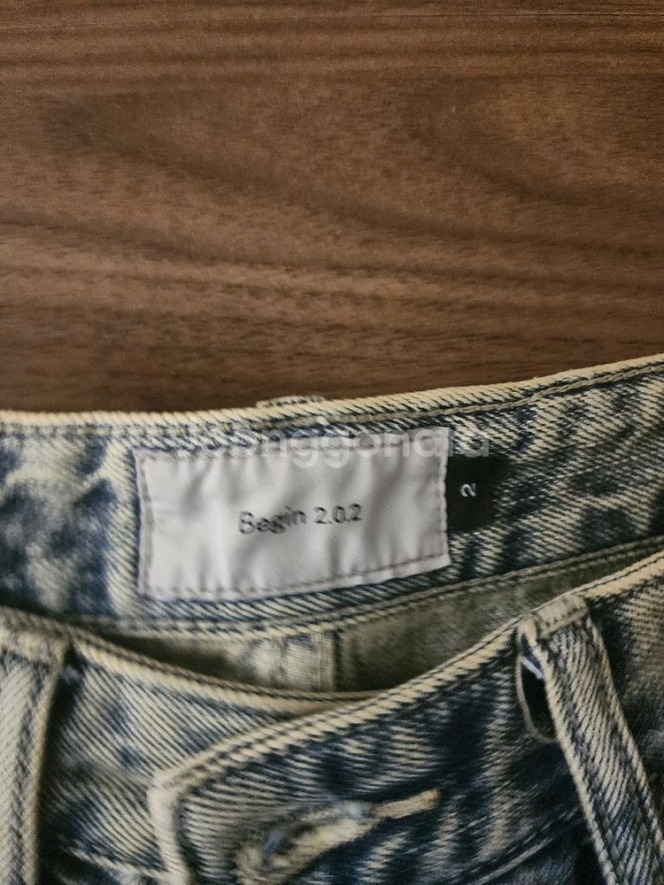 비긴202 와이드 세미 플레어 데님 딥 블루 2사이즈--2