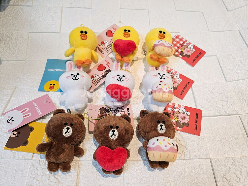 라인프렌즈 브라운 코니 샐리 키링 가방고리 인형 새거--0