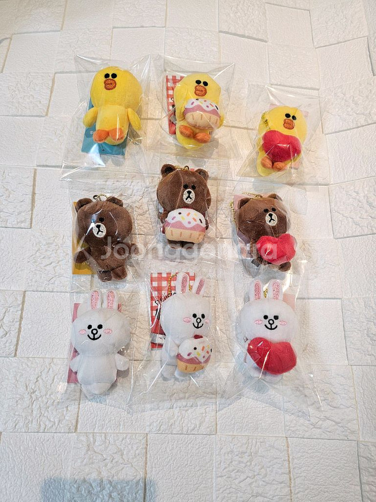 라인프렌즈 브라운 코니 샐리 키링 가방고리 인형 새거--4