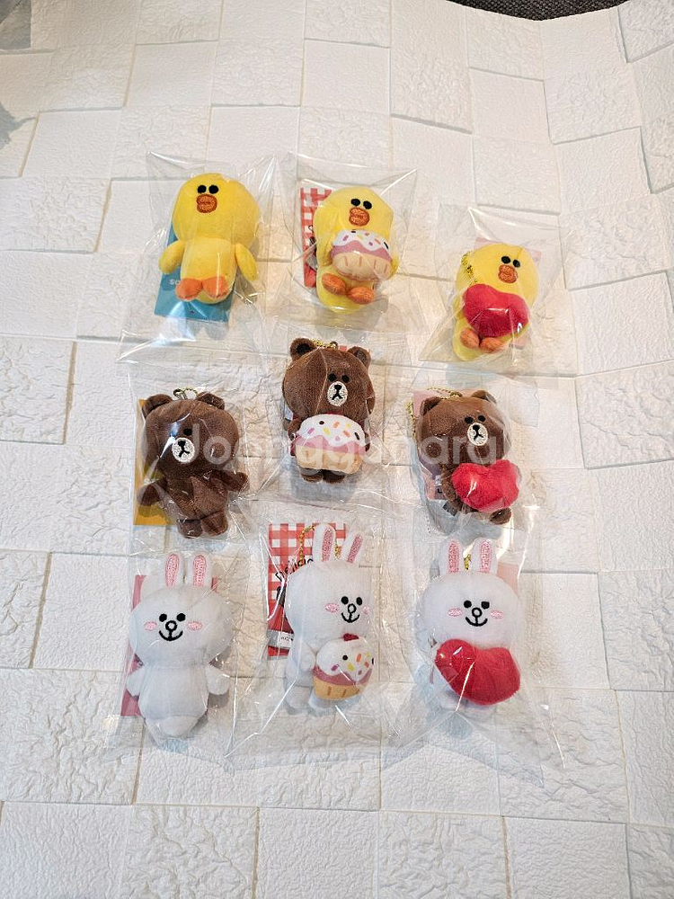 라인프렌즈 브라운 코니 샐리 키링 가방고리 인형 새거--3