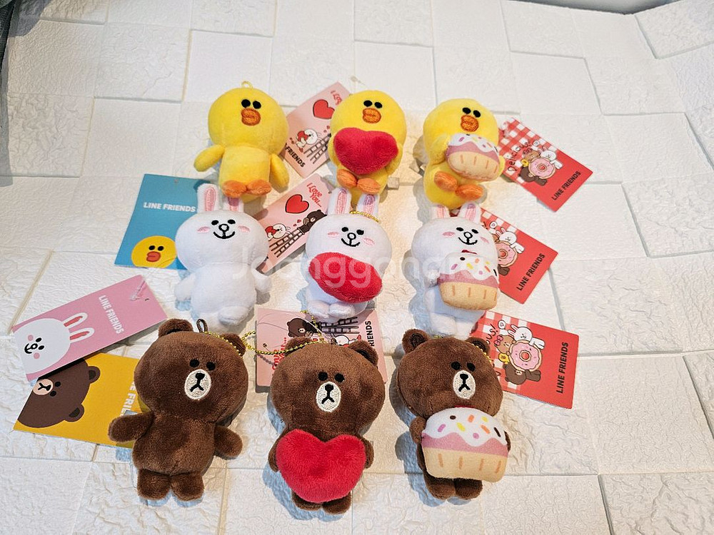 라인프렌즈 브라운 코니 샐리 키링 가방고리 인형 새거--6