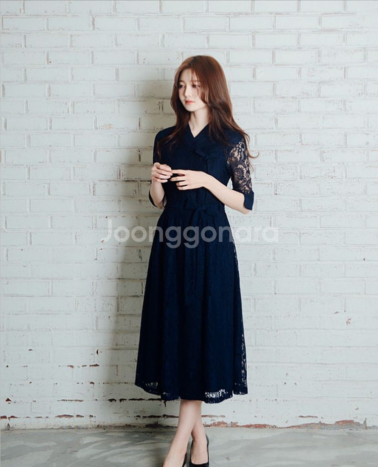 생활한복 꼬레아노 레이스 철릭원피스 S사이즈 새제품--1