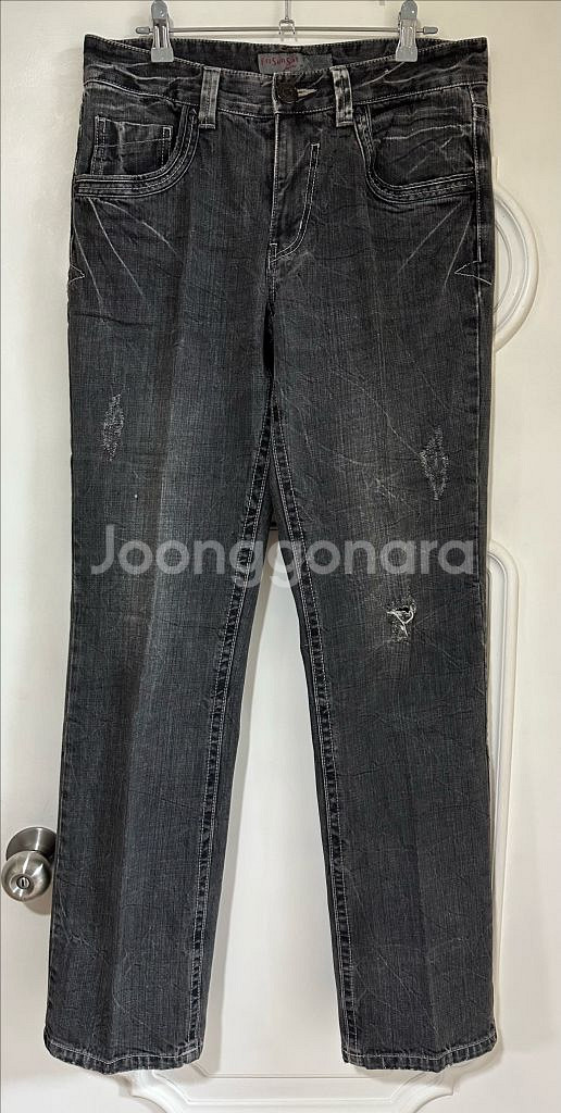 블랙 데님 남성 청바지--0