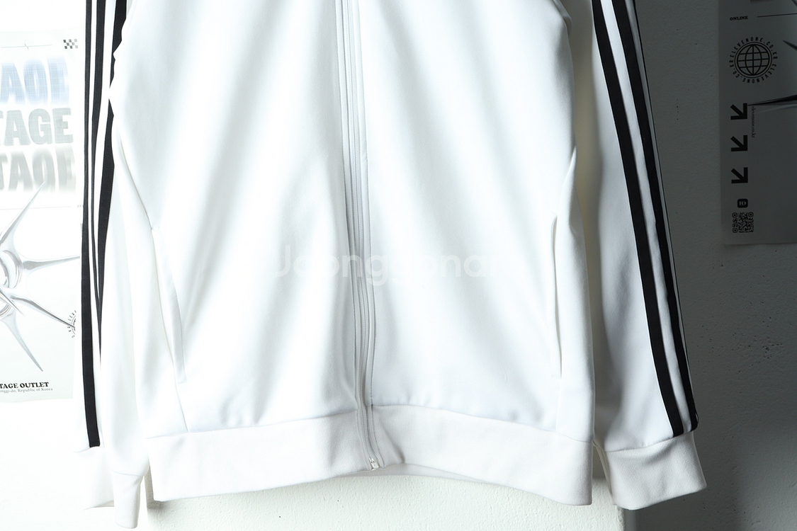 (L-2XL) 아디다스 집업 바람막이 점퍼자켓 흰검--3