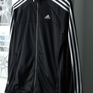 (M-L) 아디다스 집업져지 트랙탑 블랙 삼선 올드