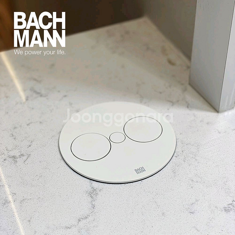 바흐만 트위스트 2세대 빌트인 매립콘센트 화이트 2구--0