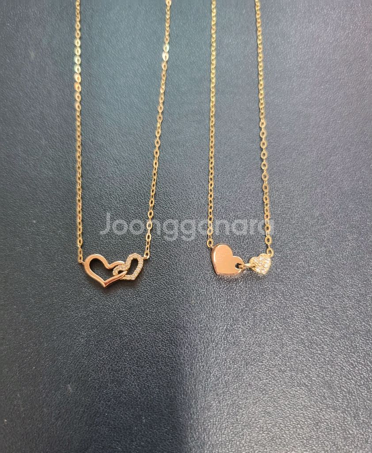 14k 하트 금목걸이 두 종류--0