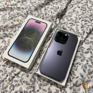 아이폰14프로 Pro 딥퍼플 256GB 정품가죽케이스