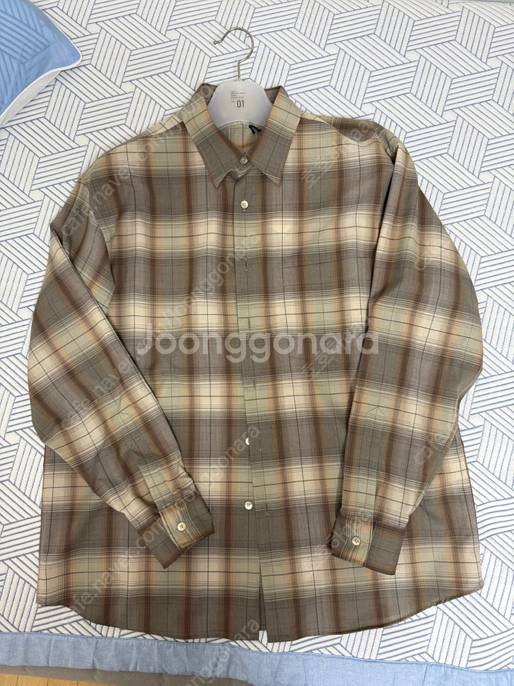 25ss 오라리 체크셔츠 브라운 4 사이즈--0