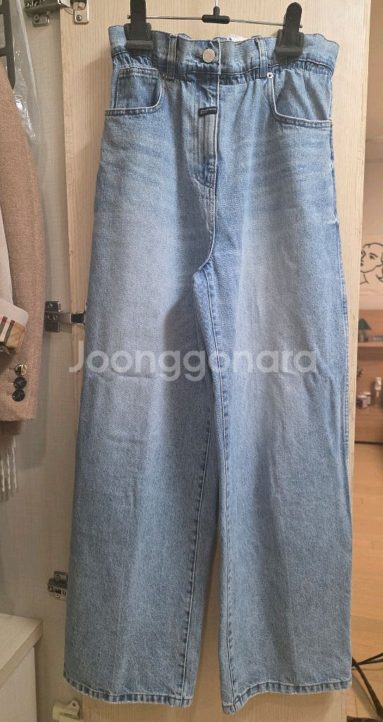 한섬 시스템 밴딩 와이드 데님 팬츠--0