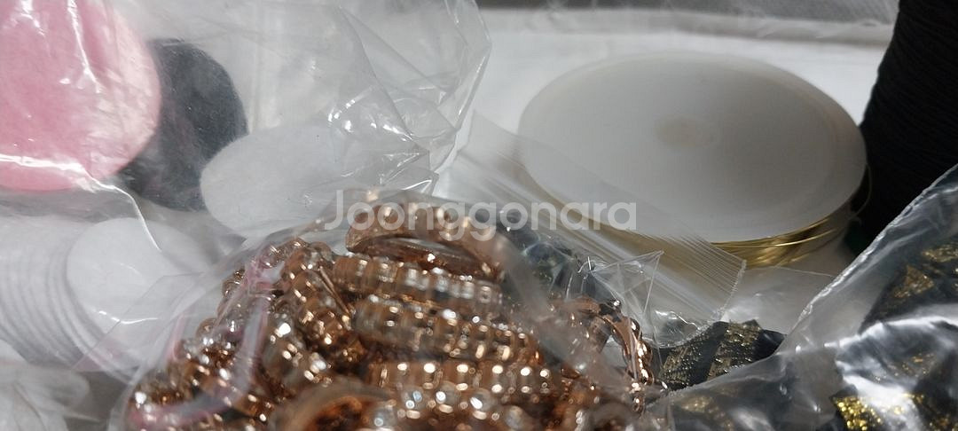 헤어핀만들기 부자재 핸드메이드라벨 고무끈 처분--1