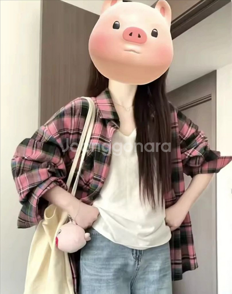 간절기 여성 체크상의(새상품)--1