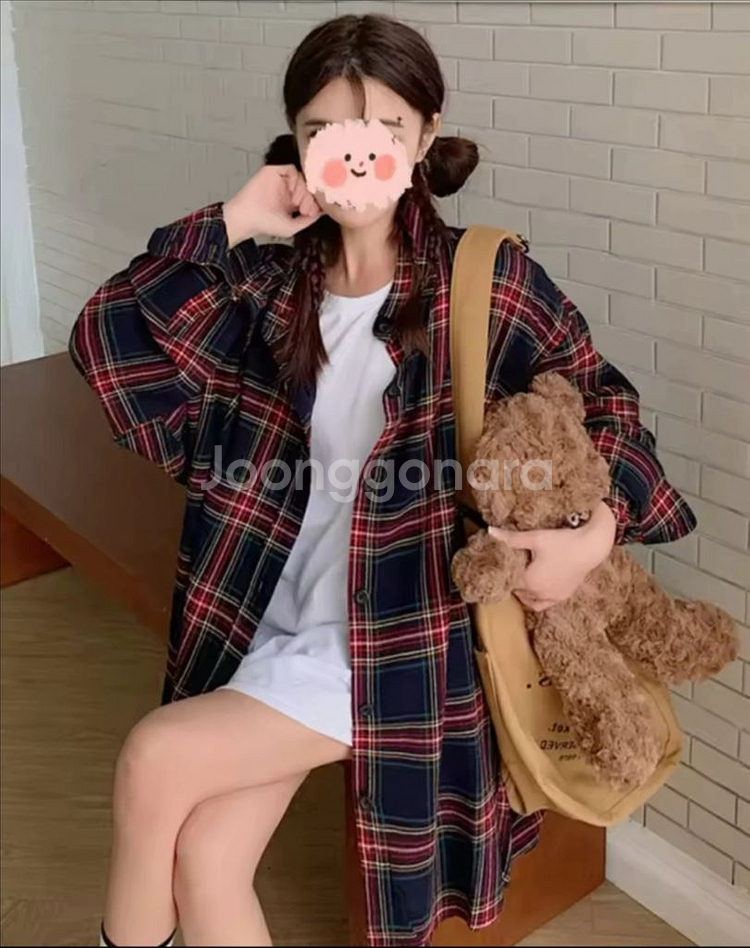 간절기 여성 체크상의(새상품)--3