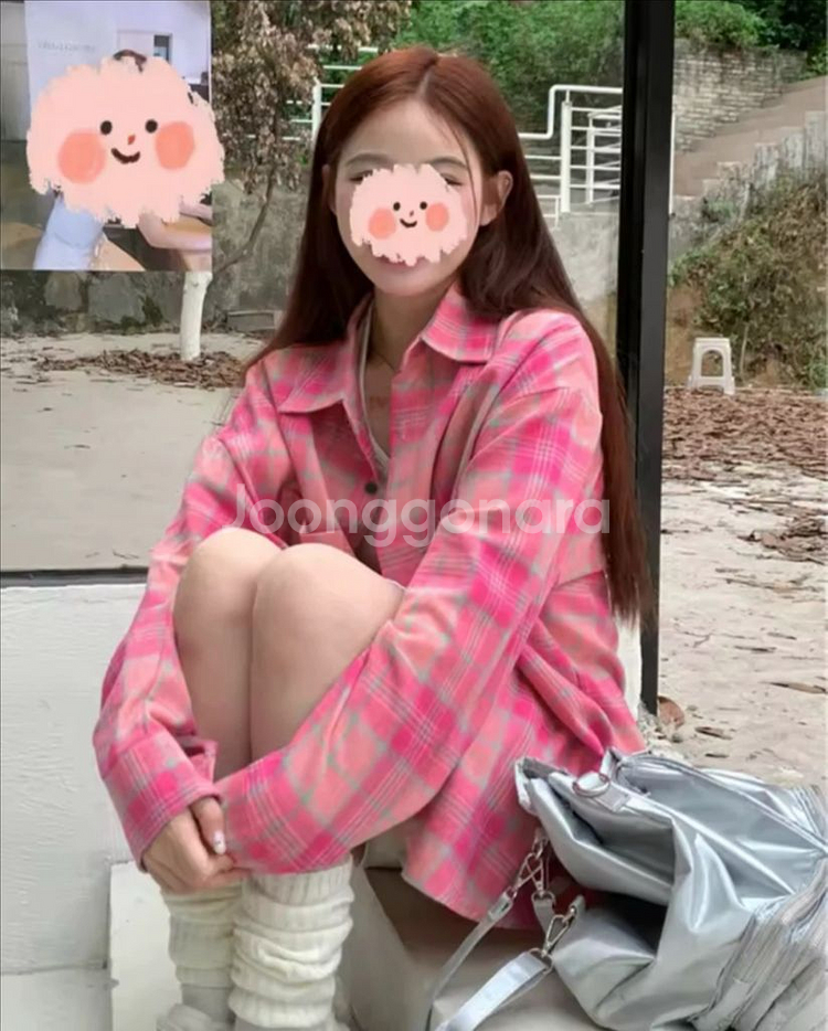 간절기 여성 체크상의(새상품)--4