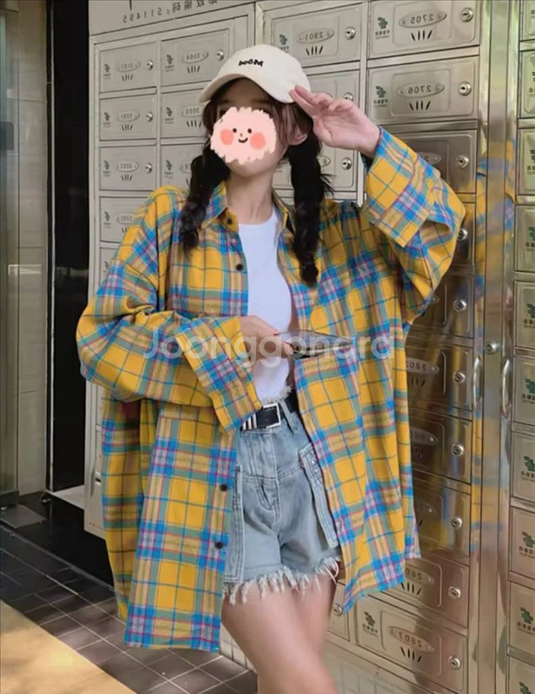 간절기 여성 체크상의(새상품)--2