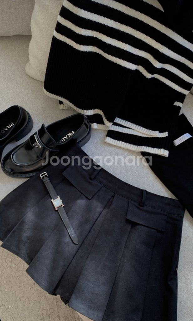 쥬드 플리츠 스커트S--0